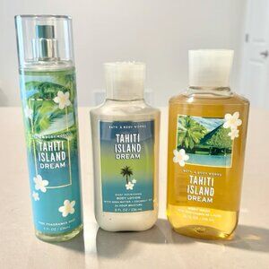 3-Piece Bath & Body Works Tahiti Island Dream Set Rare Scent Mist Lotion Wash